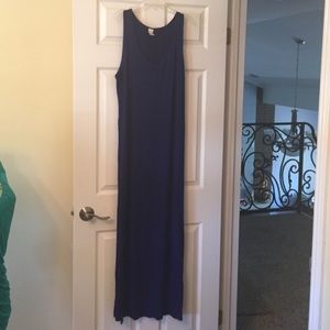 Blue long top with long side slips